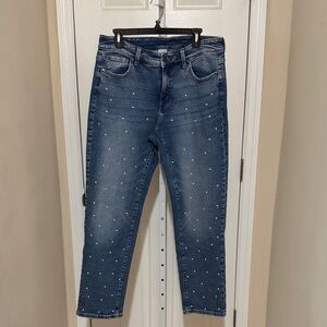 Time and Tru Blue Ankle Jeans with Stud Accents